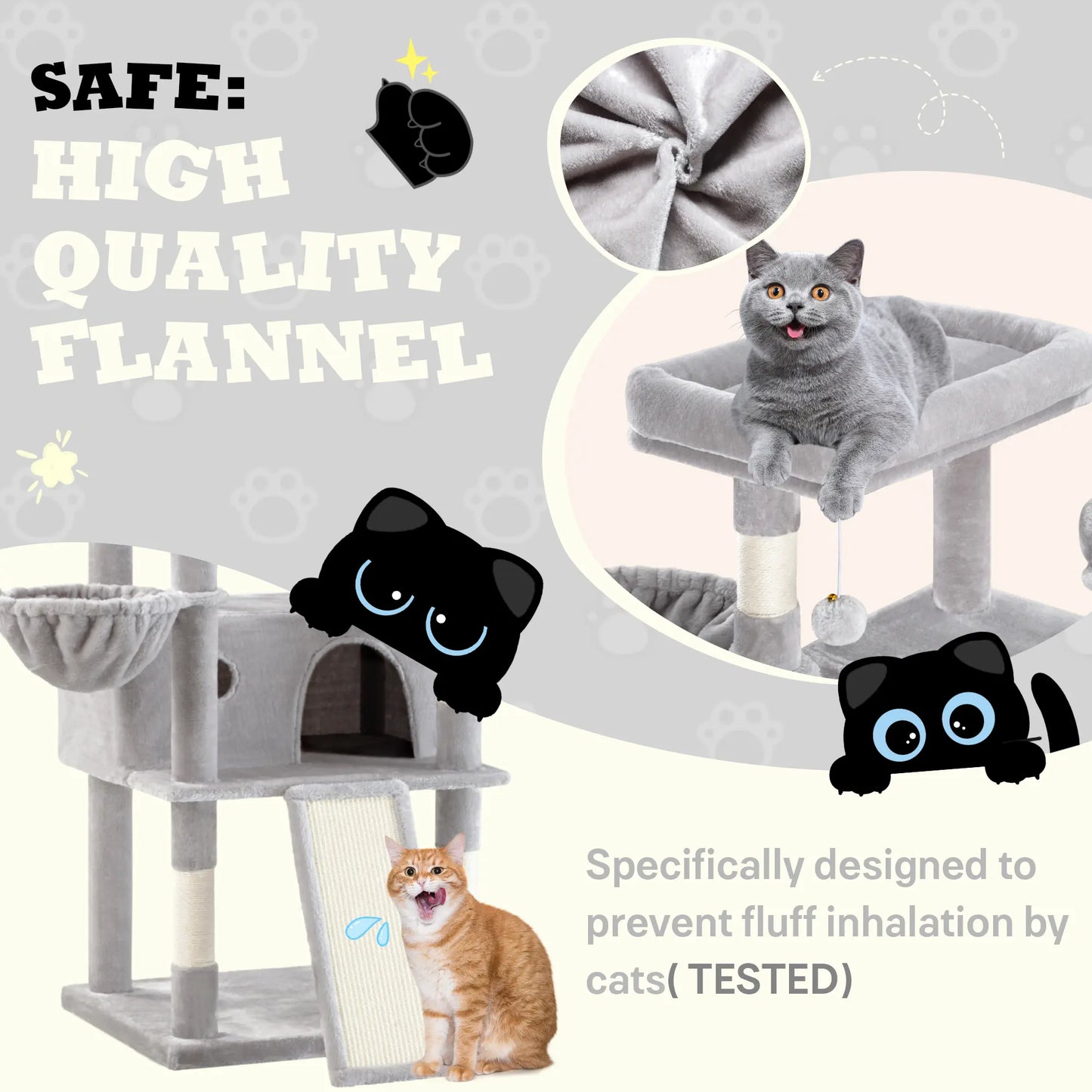 SHA CERLIN 81In/67In Multi-Level Tall Cat Tree Tower with Hammock & Sisal Scratching Posts Larger Cat Condo Furniture for Multi-Cat Play & Rest Summervibes Father'S Day Gift