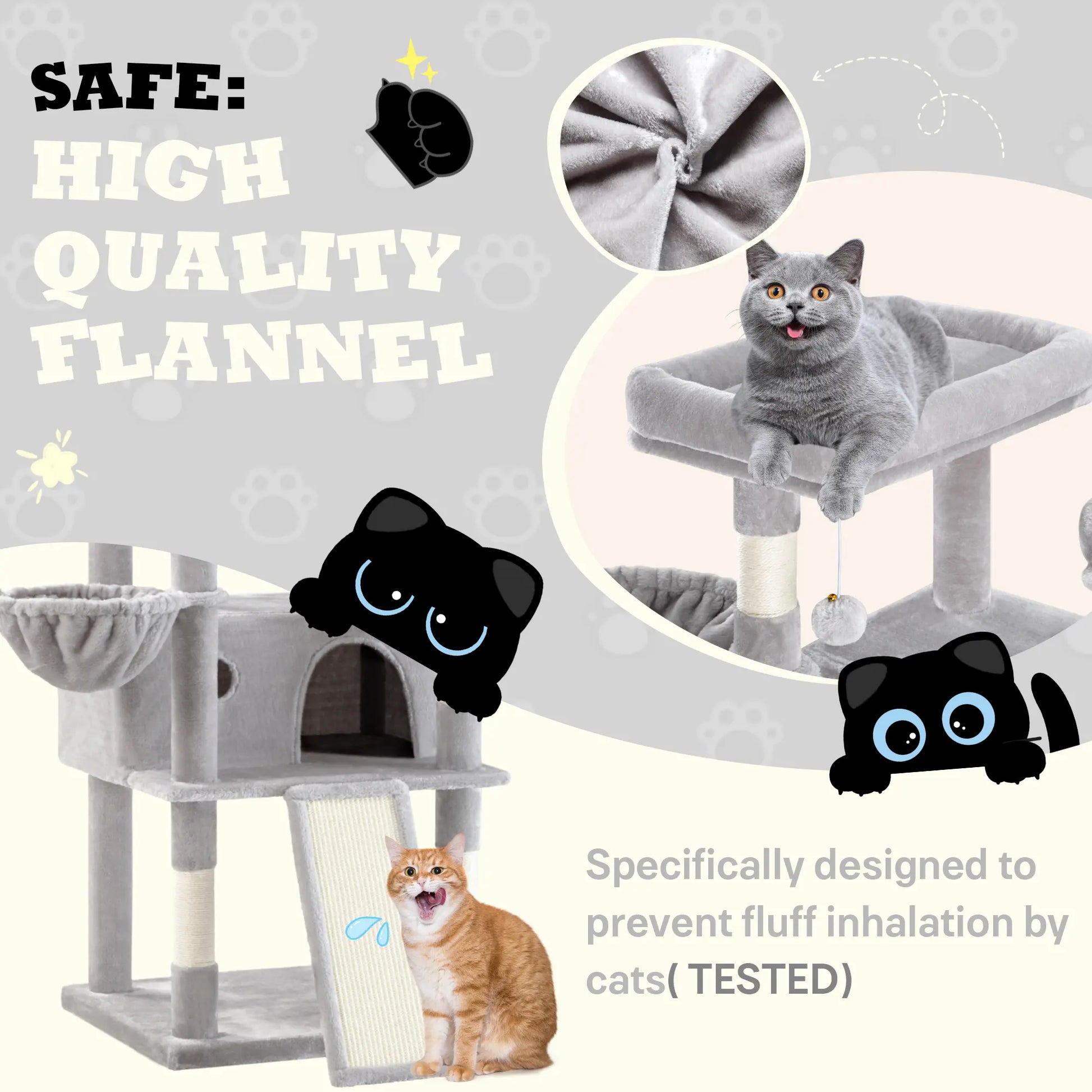 SHA CERLIN 81In/67In Multi-Level Tall Cat Tree Tower with Hammock & Sisal Scratching Posts Larger Cat Condo Furniture for Multi-Cat Play & Rest Summervibes Father'S Day Gift